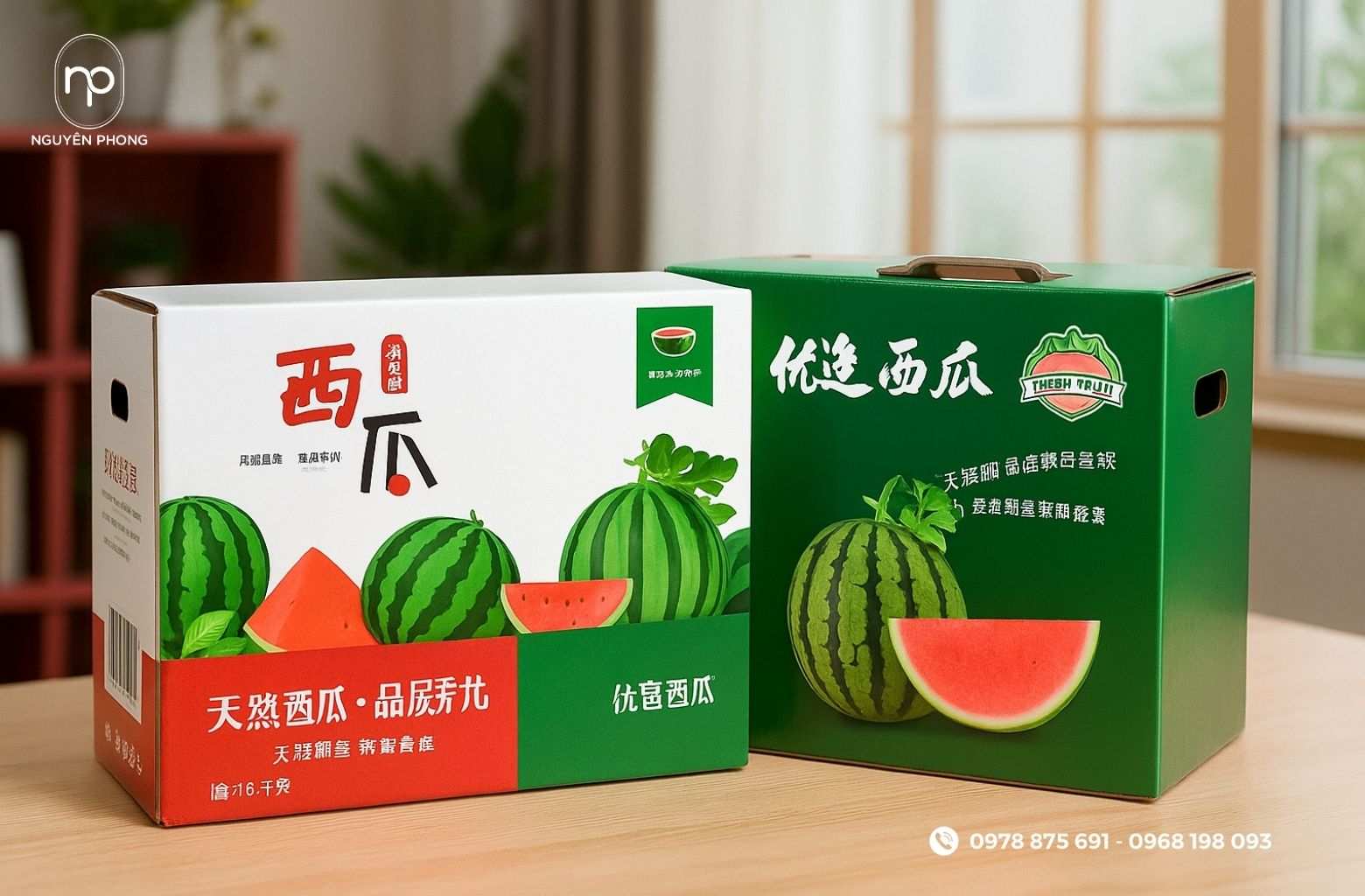 Thùng carton đựng dưa hấu đẹp